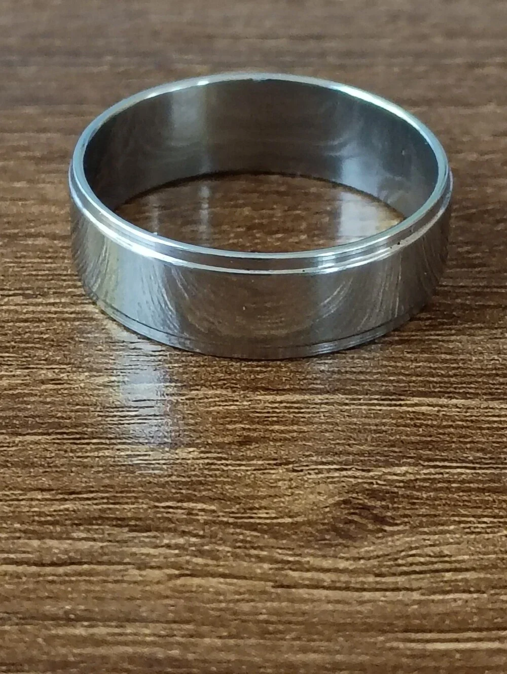 Ring Size 11.5 Classic Silver Men's Band Ring - Polished Stainless Steel Look
